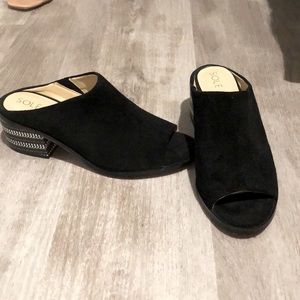 Sole society peep toe black heels